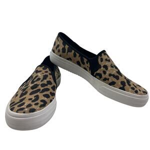 Keds Dream Foam Animal Leopard Print Canvas Slip On Sneakers Women's Size 7.5